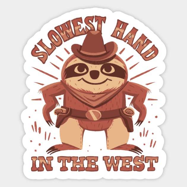 Funny Sloth Cowboy Sticker by aaronsartroom